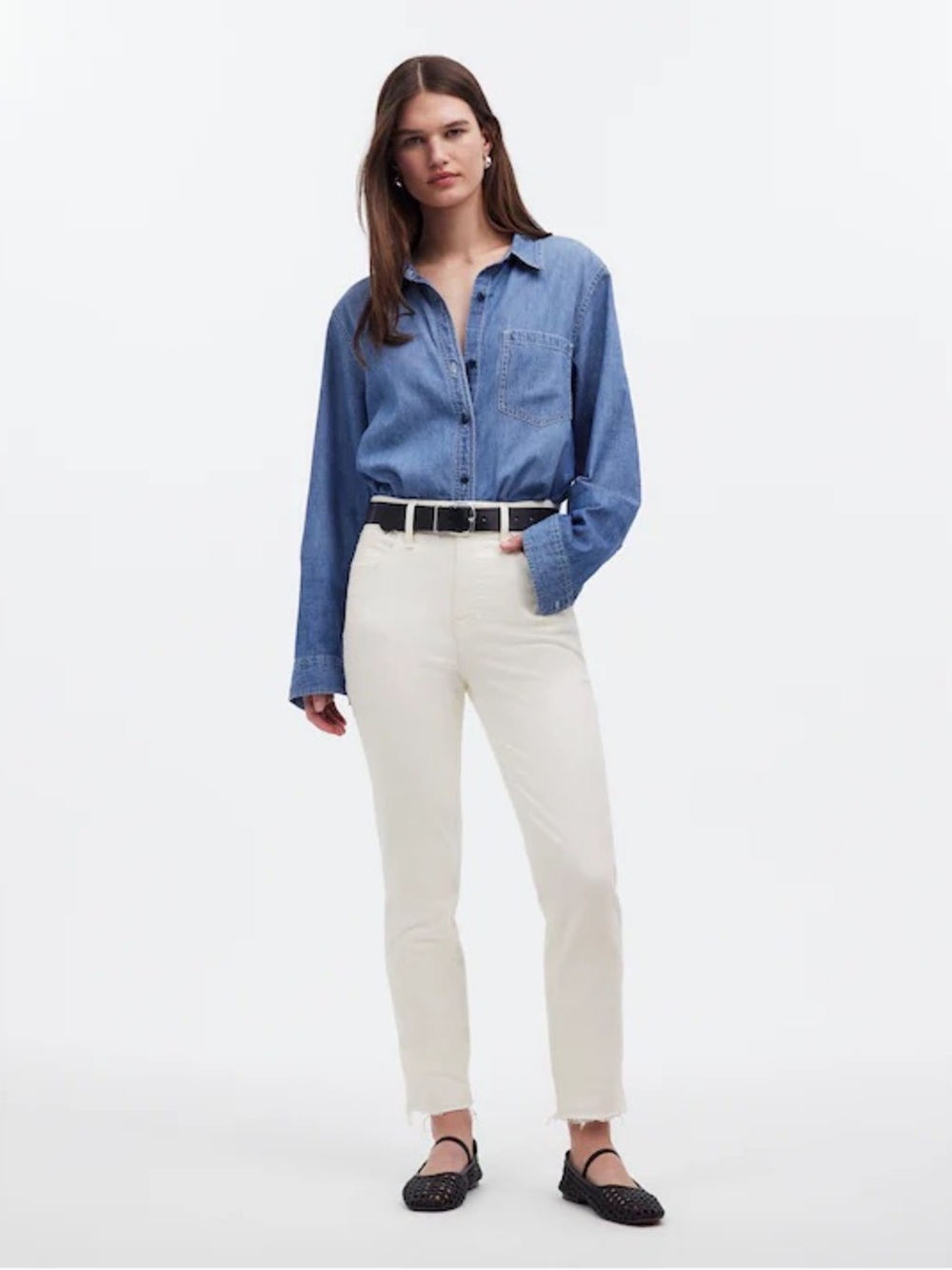 Madewell Perfect Vintage Crop White Jean 25